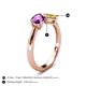 5 - Lysha 1.46 ctw Amethyst Pear Shape (7x5 mm) & Lab Created Yellow Sapphire Cushion Shape (5.00 mm) Toi Et Moi Engagement Ring 