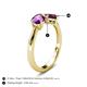 5 - Lysha 1.27 ctw Amethyst Pear Shape (7x5 mm) & Rhodolite Garnet Cushion Shape (5.00 mm) Toi Et Moi Engagement Ring 
