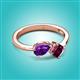 3 - Lysha 1.27 ctw Amethyst Pear Shape (7x5 mm) & Rhodolite Garnet Cushion Shape (5.00 mm) Toi Et Moi Engagement Ring 