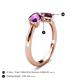 5 - Lysha 1.27 ctw Amethyst Pear Shape (7x5 mm) & Rhodolite Garnet Cushion Shape (5.00 mm) Toi Et Moi Engagement Ring 