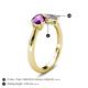 5 - Lysha 1.15 ctw Amethyst Pear Shape (7x5 mm) & Lab Grown Diamond Cushion Shape (5.00 mm) Toi Et Moi Engagement Ring 