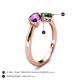 5 - Lysha 1.20 ctw Amethyst Pear Shape (7x5 mm) & Lab Created Emerald Cushion Shape (5.00 mm) Toi Et Moi Engagement Ring 