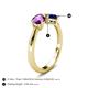 5 - Lysha 1.46 ctw Amethyst Pear Shape (7x5 mm) & Lab Created Blue Sapphire Cushion Shape (5.00 mm) Toi Et Moi Engagement Ring 