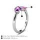 5 - Lysha 1.46 ctw Amethyst Pear Shape (7x5 mm) & Lab Created Pink Sapphire Cushion Shape (5.00 mm) Toi Et Moi Engagement Ring 