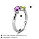 5 - Lysha 1.30 ctw Amethyst Pear Shape (7x5 mm) & Peridot Cushion Shape (5.00 mm) Toi Et Moi Engagement Ring 