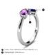 5 - Lysha 1.46 ctw Amethyst Pear Shape (7x5 mm) & Lab Created Blue Sapphire Cushion Shape (5.00 mm) Toi Et Moi Engagement Ring 