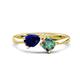 1 - Lysha 1.71 ctw Blue Sapphire Pear Shape (7x5 mm) & Lab Created Alexandrite Cushion Shape (5.00 mm) Toi Et Moi Engagement Ring 
