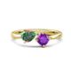 1 - Lysha 1.36 ctw Lab Created Alexandrite Pear Shape (7x5 mm) & Amethyst Cushion Shape (5.00 mm) Toi Et Moi Engagement Ring 