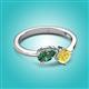 3 - Lysha 1.67 ctw Lab Created Alexandrite Pear Shape (7x5 mm) & Lab Created Yellow Sapphire Cushion Shape (5.00 mm) Toi Et Moi Engagement Ring 
