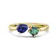 1 - Lysha 1.41 ctw Iolite Pear Shape (7x5 mm) & Lab Created Alexandrite Cushion Shape (5.00 mm) Toi Et Moi Engagement Ring 