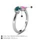 5 - Lysha 1.66 ctw London Blue Topaz Pear Shape (7x5 mm) & Lab Created Pink Sapphire Cushion Shape (5.00 mm) Toi Et Moi Engagement Ring 