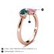 5 - Lysha 1.66 ctw London Blue Topaz Pear Shape (7x5 mm) & Lab Created Pink Sapphire Cushion Shape (5.00 mm) Toi Et Moi Engagement Ring 