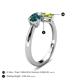 5 - Lysha 1.50 ctw London Blue Topaz Pear Shape (7x5 mm) & Peridot Cushion Shape (5.00 mm) Toi Et Moi Engagement Ring 