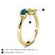 5 - Lysha 1.50 ctw London Blue Topaz Pear Shape (7x5 mm) & Peridot Cushion Shape (5.00 mm) Toi Et Moi Engagement Ring 