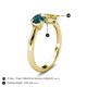 5 - Lysha 1.66 ctw London Blue Topaz Pear Shape (7x5 mm) & Lab Created Yellow Sapphire Cushion Shape (5.00 mm) Toi Et Moi Engagement Ring 