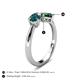 5 - Lysha 1.40 ctw London Blue Topaz Pear Shape (7x5 mm) & Lab Created Emerald Cushion Shape (5.00 mm) Toi Et Moi Engagement Ring 