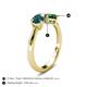 5 - Lysha 1.40 ctw London Blue Topaz Pear Shape (7x5 mm) & Lab Created Emerald Cushion Shape (5.00 mm) Toi Et Moi Engagement Ring 