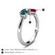 5 - Lysha 1.66 ctw London Blue Topaz Pear Shape (7x5 mm) & Lab Created Ruby Cushion Shape (5.00 mm) Toi Et Moi Engagement Ring 