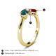 5 - Lysha 1.66 ctw London Blue Topaz Pear Shape (7x5 mm) & Lab Created Ruby Cushion Shape (5.00 mm) Toi Et Moi Engagement Ring 