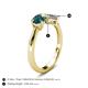 5 - Lysha 1.35 ctw London Blue Topaz Pear Shape (7x5 mm) & Natural Diamond Cushion Shape (5.00 mm) Toi Et Moi Engagement Ring 