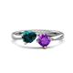 1 - Lysha 1.35 ctw London Blue Topaz Pear Shape (7x5 mm) & Amethyst Cushion Shape (5.00 mm) Toi Et Moi Engagement Ring 