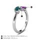 5 - Lysha 1.35 ctw London Blue Topaz Pear Shape (7x5 mm) & Amethyst Cushion Shape (5.00 mm) Toi Et Moi Engagement Ring 