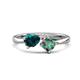 1 - Lysha 1.66 ctw London Blue Topaz Pear Shape (7x5 mm) & Lab Created Alexandrite Cushion Shape (5.00 mm) Toi Et Moi Engagement Ring 