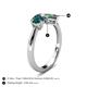 5 - Lysha 1.66 ctw London Blue Topaz Pear Shape (7x5 mm) & Lab Created Alexandrite Cushion Shape (5.00 mm) Toi Et Moi Engagement Ring 
