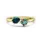 1 - Lysha 1.66 ctw London Blue Topaz Pear Shape (7x5 mm) & Lab Created Alexandrite Cushion Shape (5.00 mm) Toi Et Moi Engagement Ring 