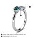 5 - Lysha 1.35 ctw London Blue Topaz Pear Shape (7x5 mm) & Natural Diamond Cushion Shape (5.00 mm) Toi Et Moi Engagement Ring 