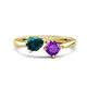 1 - Lysha 1.35 ctw London Blue Topaz Pear Shape (7x5 mm) & Amethyst Cushion Shape (5.00 mm) Toi Et Moi Engagement Ring 
