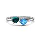 1 - Lysha 1.60 ctw London Blue Topaz Pear Shape (7x5 mm) & Blue Topaz Cushion Shape (5.00 mm) Toi Et Moi Engagement Ring 