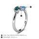 5 - Lysha 1.60 ctw London Blue Topaz Pear Shape (7x5 mm) & Blue Topaz Cushion Shape (5.00 mm) Toi Et Moi Engagement Ring 