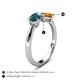 5 - Lysha 1.35 ctw London Blue Topaz Pear Shape (7x5 mm) & Citrine Cushion Shape (5.00 mm) Toi Et Moi Engagement Ring 