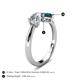5 - Lysha 1.60 ctw Moissanite Pear Shape (7x5 mm) & London Blue Topaz Cushion Shape (5.00 mm) Toi Et Moi Engagement Ring 