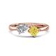 1 - Lysha 1.66 ctw Moissanite Pear Shape (7x5 mm) & Lab Created Yellow Sapphire Cushion Shape (5.00 mm) Toi Et Moi Engagement Ring 