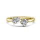 1 - Lysha 1.35 ctw Moissanite Pear Shape (7x5 mm) & Lab Grown Diamond Cushion Shape (5.00 mm) Toi Et Moi Engagement Ring 