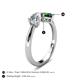 5 - Lysha 1.40 ctw Moissanite Pear Shape (7x5 mm) & Lab Created Emerald Cushion Shape (5.00 mm) Toi Et Moi Engagement Ring 