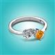 3 - Lysha 1.35 ctw Moissanite Pear Shape (7x5 mm) & Citrine Cushion Shape (5.00 mm) Toi Et Moi Engagement Ring 
