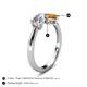 5 - Lysha 1.35 ctw Moissanite Pear Shape (7x5 mm) & Citrine Cushion Shape (5.00 mm) Toi Et Moi Engagement Ring 