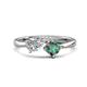 1 - Lysha 1.66 ctw Moissanite Pear Shape (7x5 mm) & Lab Created Alexandrite Cushion Shape (5.00 mm) Toi Et Moi Engagement Ring 