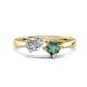 1 - Lysha 1.66 ctw Moissanite Pear Shape (7x5 mm) & Lab Created Alexandrite Cushion Shape (5.00 mm) Toi Et Moi Engagement Ring 