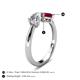 5 - Lysha 1.66 ctw Moissanite Pear Shape (7x5 mm) & Lab Created Ruby Cushion Shape (5.00 mm) Toi Et Moi Engagement Ring 