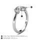 5 - Lysha 1.35 ctw Moissanite Pear Shape (7x5 mm) & Natural Diamond Cushion Shape (5.00 mm) Toi Et Moi Engagement Ring 