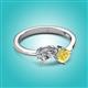 3 - Lysha 1.66 ctw Moissanite Pear Shape (7x5 mm) & Lab Created Yellow Sapphire Cushion Shape (5.00 mm) Toi Et Moi Engagement Ring 