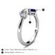 5 - Lysha 1.66 ctw Moissanite Pear Shape (7x5 mm) & Lab Created Blue Sapphire Cushion Shape (5.00 mm) Toi Et Moi Engagement Ring 