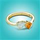 3 - Lysha 0.85 ctw Opal Pear Shape (7x5 mm) & Citrine Cushion Shape (5.00 mm) Toi Et Moi Engagement Ring 