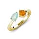4 - Lysha 0.85 ctw Opal Pear Shape (7x5 mm) & Citrine Cushion Shape (5.00 mm) Toi Et Moi Engagement Ring 