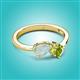 3 - Lysha 1.00 ctw Opal Pear Shape (7x5 mm) & Peridot Cushion Shape (5.00 mm) Toi Et Moi Engagement Ring 