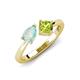 4 - Lysha 1.00 ctw Opal Pear Shape (7x5 mm) & Peridot Cushion Shape (5.00 mm) Toi Et Moi Engagement Ring 